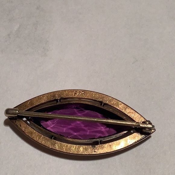 *RARE* VINTAGE F&B (FOSTER & BAILEY) AMETHYST SEED PEARL GOLD FILLED PIN BROOCH - Picture 5 of 6